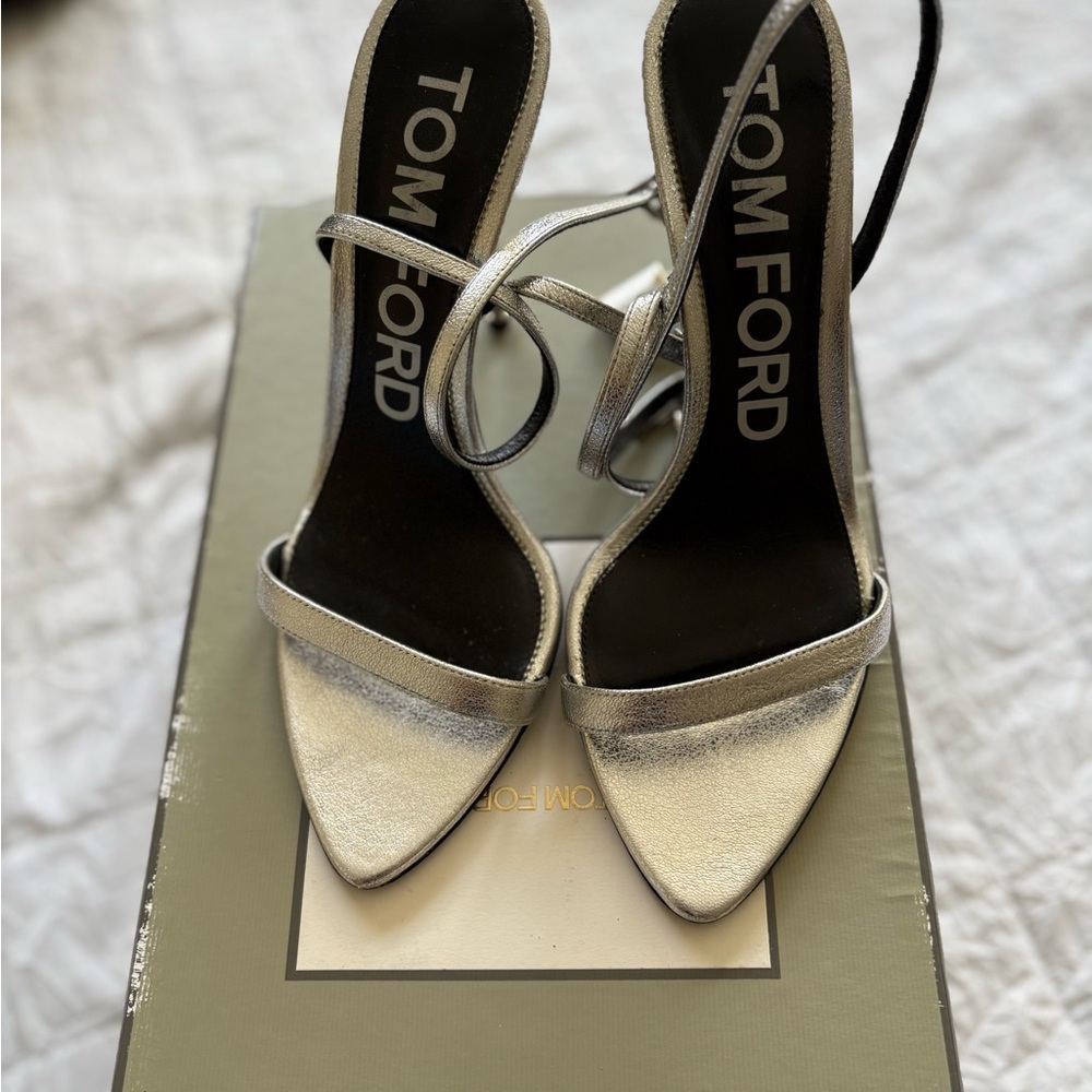 Tom Ford Silver Pointed Toe Heels